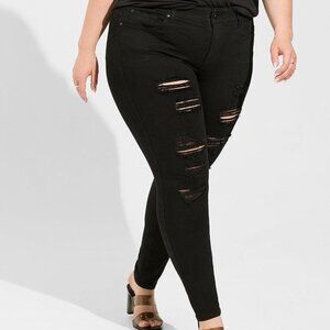 Torrid Bombshell Skinny Premium Stretch High-Rise Destructed Jean